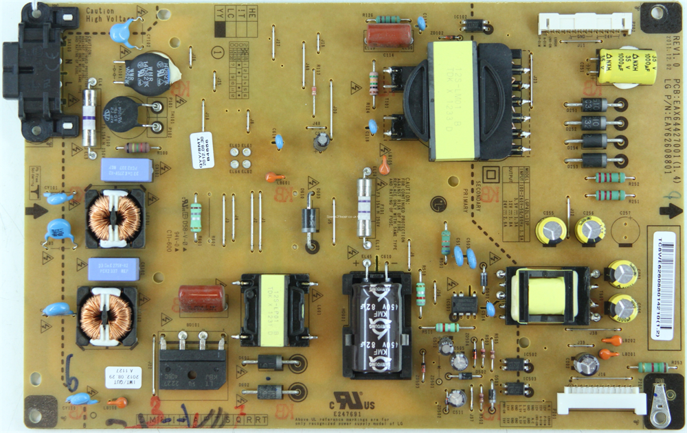 EAY62608801 , EAX64427001 (1.4) , LGP42L-12P , 3PAGC10083A-R , PSLF-L116A , LG , 42LS5600 , Power Board , Besleme Kartı , PSU