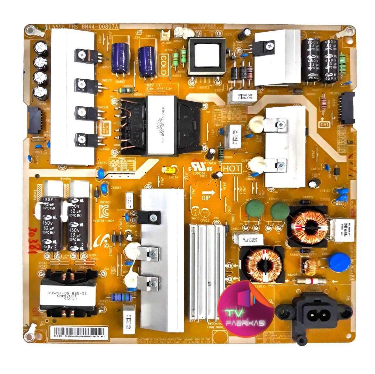 Samsung BN44-00807A , L55S6_FHS , REV 1.1 , UE55JU6570U , UE48JU6470U , POWER BOARD , SAMSUNG BESLEME