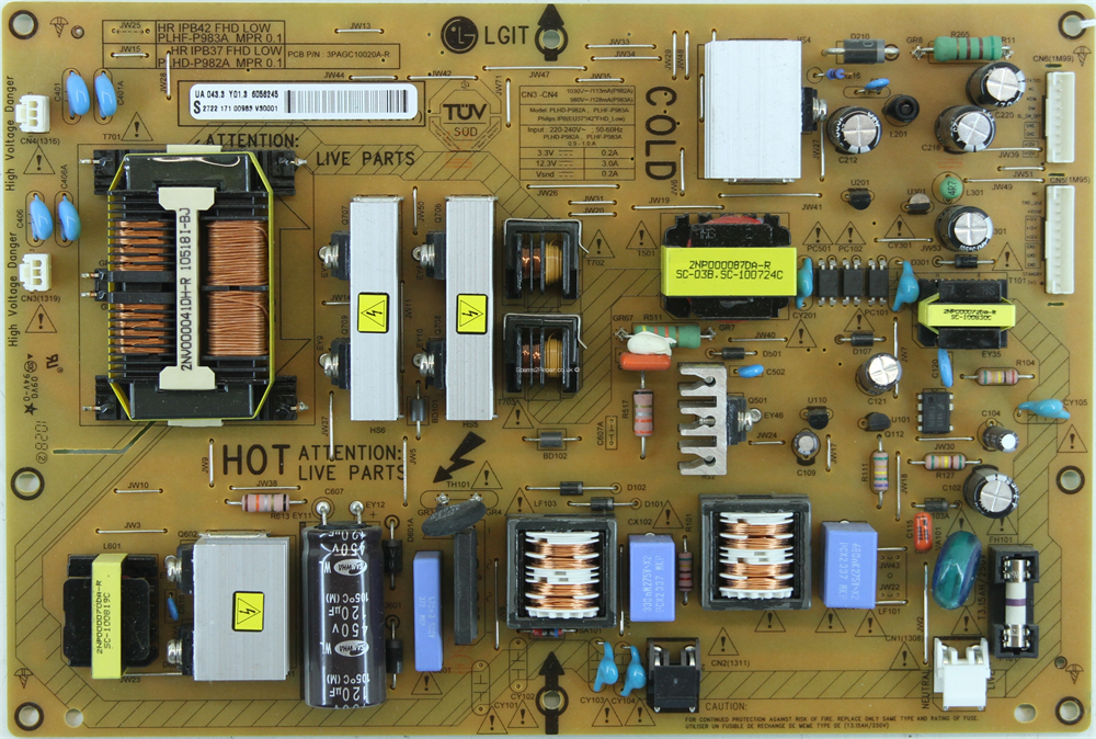 3PAGC10020A-R, PLHD-P982A,, LC370WUY-SCA1, PHİLİPS 37PFL5405H/05, POWER BOARD, BESLEME KARTI
