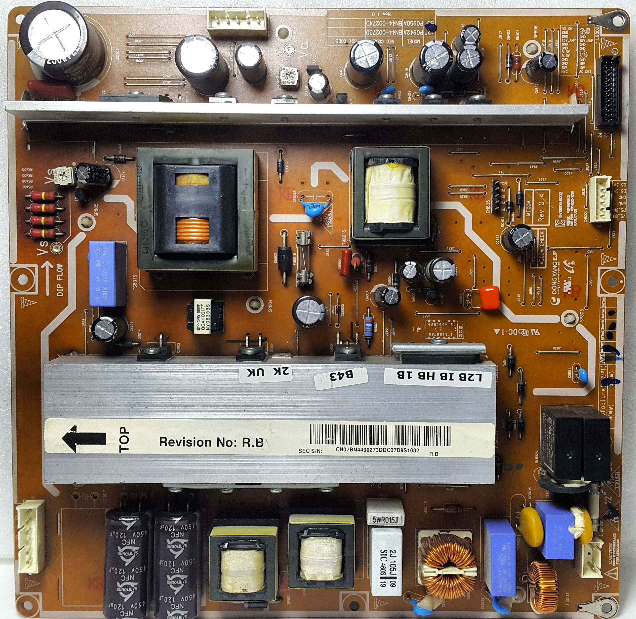 BN44-00273D, P0942A, PS-42B450B1WXX, PS42B450B1, PS42B450B1WXX, S42AX-YB08, POWER BOARD, BESLEME, GÜÇ KAYNAGI