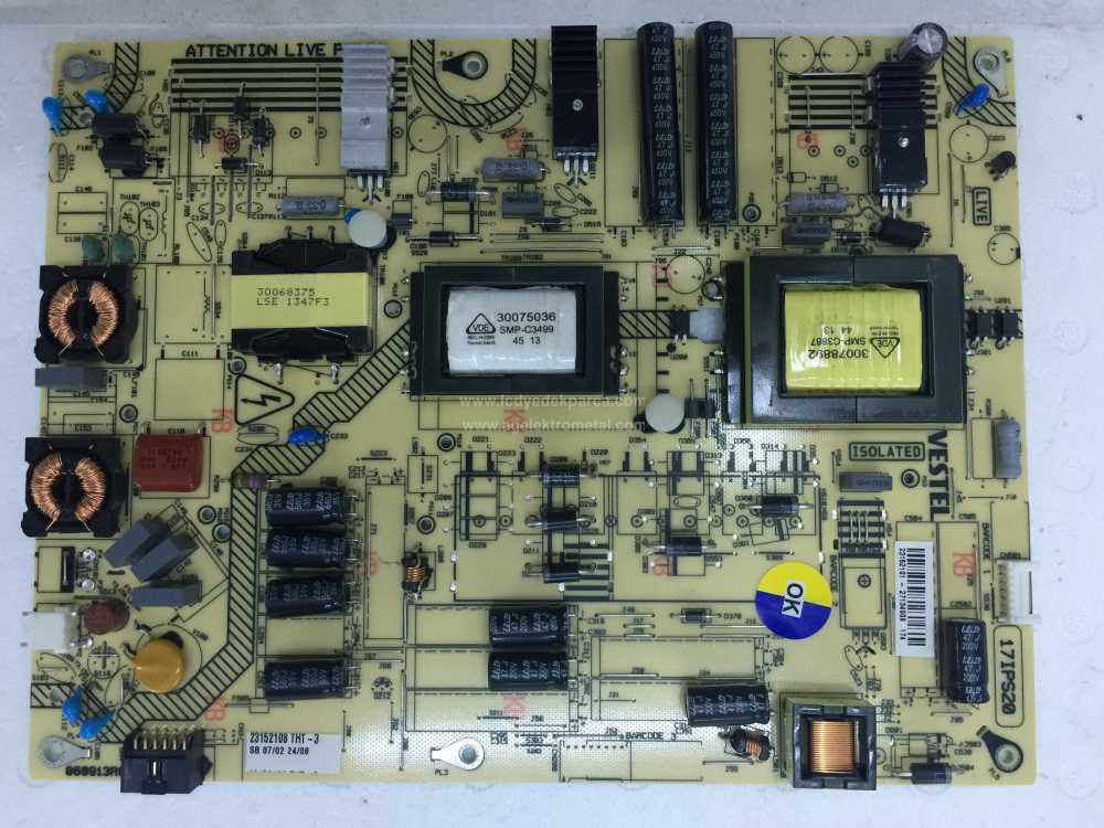 17IPS20 , 23152101 , 27139080 , 23144075 , Vestel , 40 , 40PF3025 40 LED TV , 40F5140S 40 LED TV , REGAL LD40F4000M , 39182 SATELLITE , Power Board , Besleme Kartı , PSU