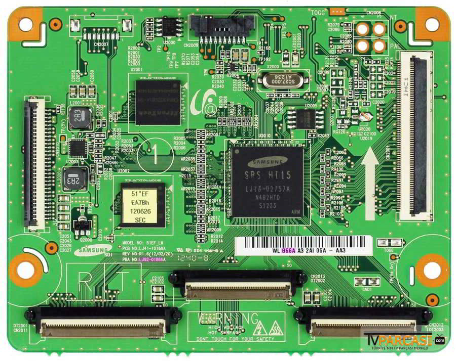 LJ41-10169A, LJ92-01866A, 51EF_LM, BN96-22104A, Logiç Board, S51FH-YD01, S51FH-YB01, Samsung PS51E550D1, Samsung PS51E490