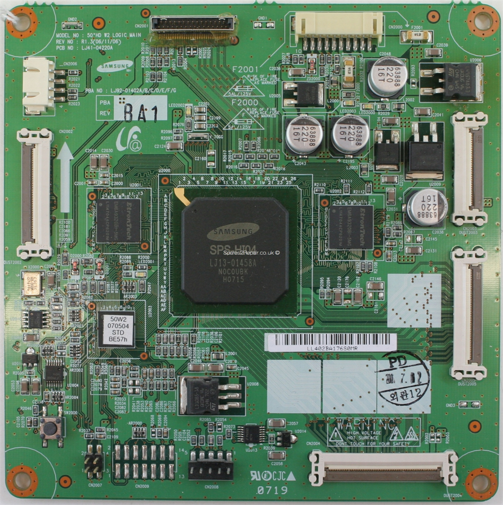 Philips 50PFP5532D/05 - Logic Ctrl - LJ92-01402B A1 - LJ41-04220A R1.3 - 50HD W2 LOGIC MAIN (LJ9201402B)